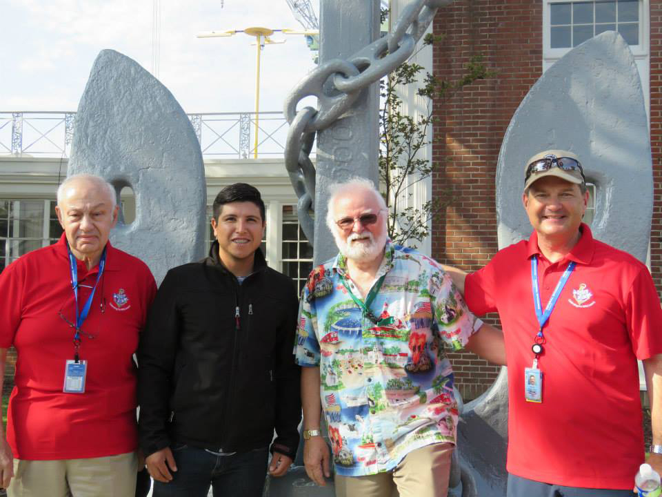 L to R: Fred Harris, president; Jose Duran, newest NASSCO employee; John Belfiore, a longest-serving employee (50 years!); Kevin Graney, general manager.