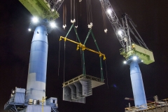 Construction of the USNS Hershel "Woody" Williams, an expeditionary sea base for the U.S. Navy, takes place in General Dynamics NASSCO's San Diego shipyard.