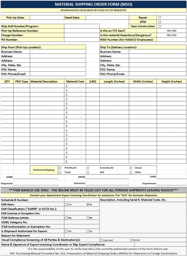 Logistics Routing Guide General Dynamics NASSCO